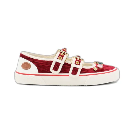 Embellished Double-Buckled Sneakers