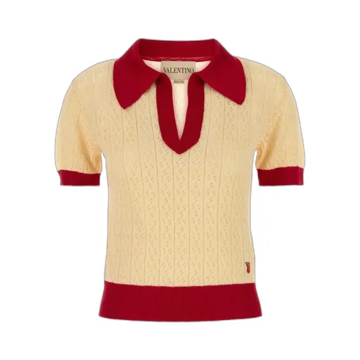 V-Neck Knitted Short-Sleeved Jumper