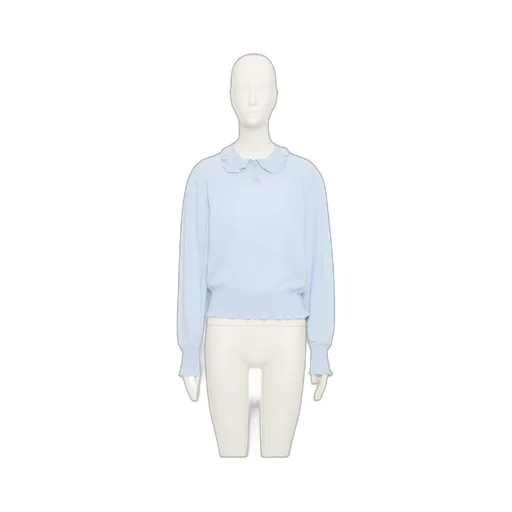 Long Sleeve Sweater With Ruffled Collar