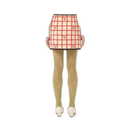 Check Skirt With Vlogo