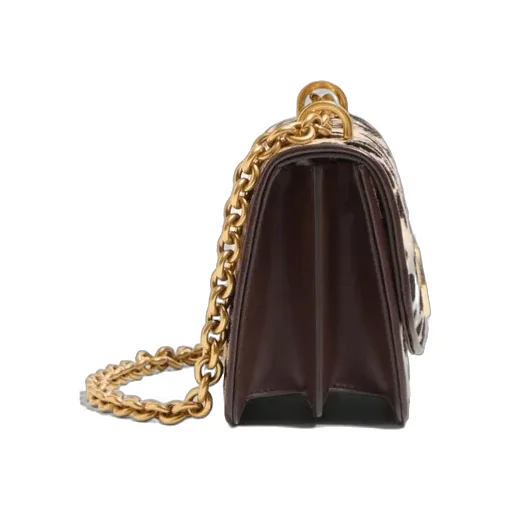 Vain Small Shoulder Bag In Pony Effect Calfskin With Animalier Print