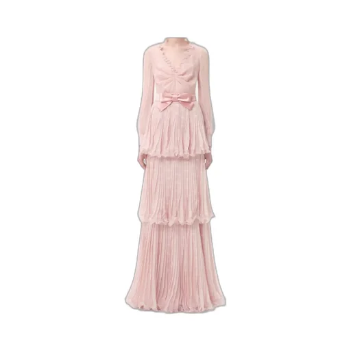 Plus De Pois Printed Crepe Chiffon Maxi Dress