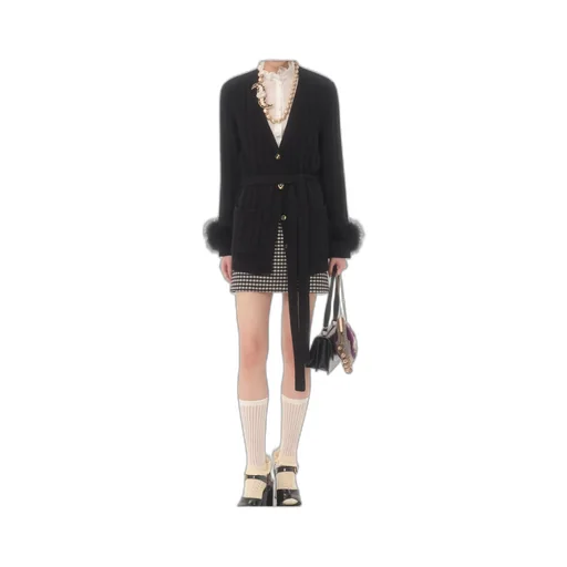 Cardigan With Feathers