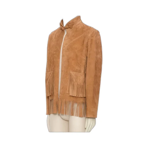 Leather Jacket With Tassel Details