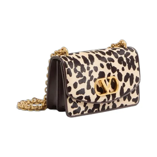 Vain Small Shoulder Bag In Pony Effect Calfskin With Animalier Print