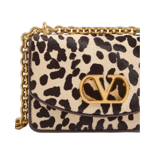 Vain Small Shoulder Bag In Pony Effect Calfskin With Animalier Print