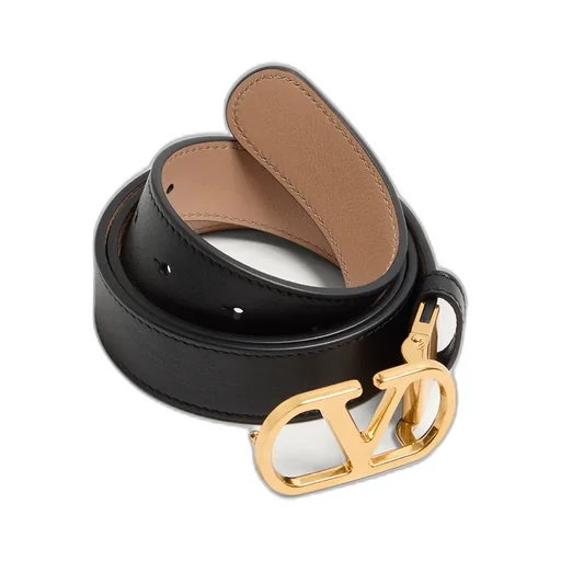 Vlogo Signature Reversible Shiny Calfskin Belt