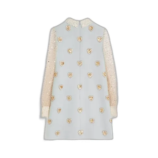 Embroidered Crepe Dress