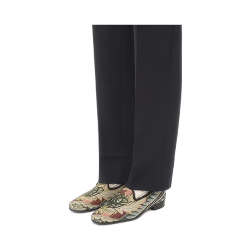 Logo Embroidered Slip-On Flat Shoes