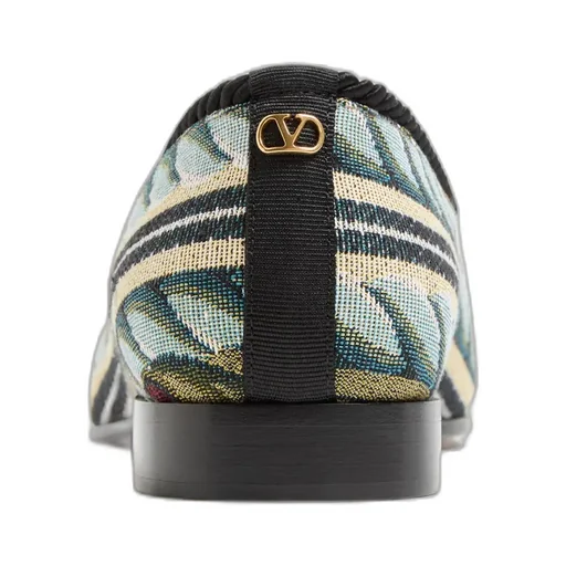 Logo Embroidered Slip-On Flat Shoes