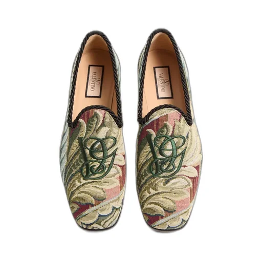Logo Embroidered Slip-On Flat Shoes