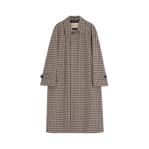 Garavani Checked Single Breasted Coat