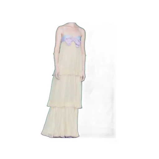 Embroidered Crepe Chiffon Maxi Dress