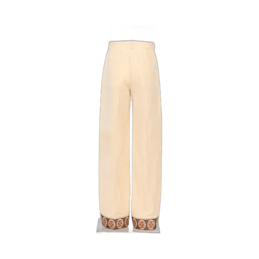 Embroidered-Cuff Trousers