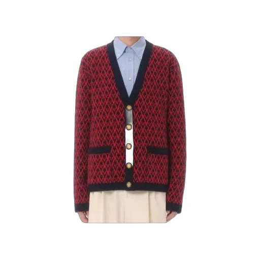 Wool Cardigan With Toute La V Pattern