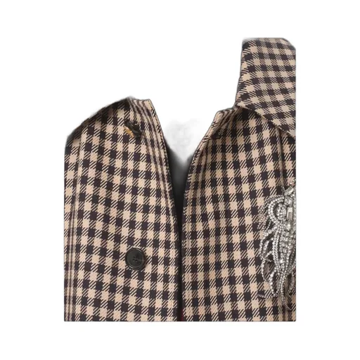 Garavani Checked Single Breasted Coat
