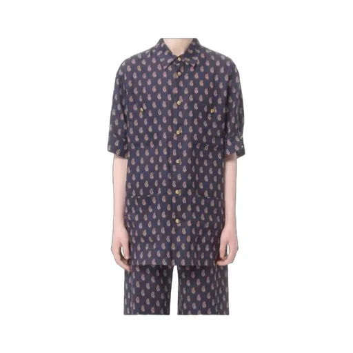 Lightweight Linen Shirt With Voyage Imaginaire Print