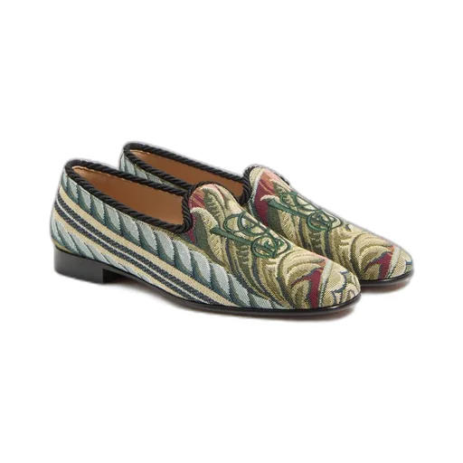 Logo Embroidered Slip-On Flat Shoes