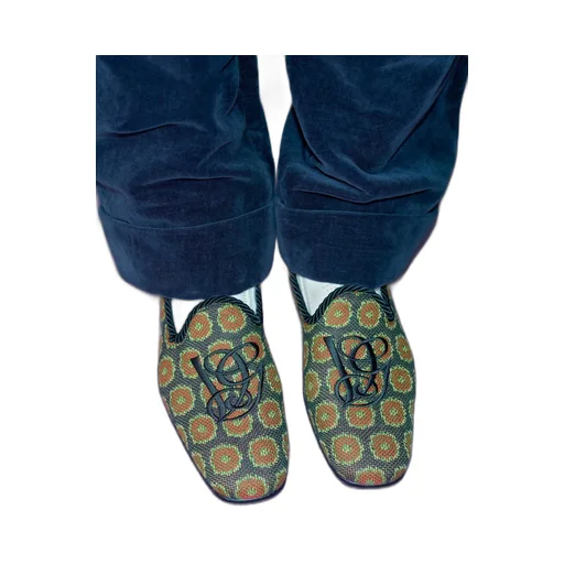 Logo Embroidered Floral Patterned Loafers