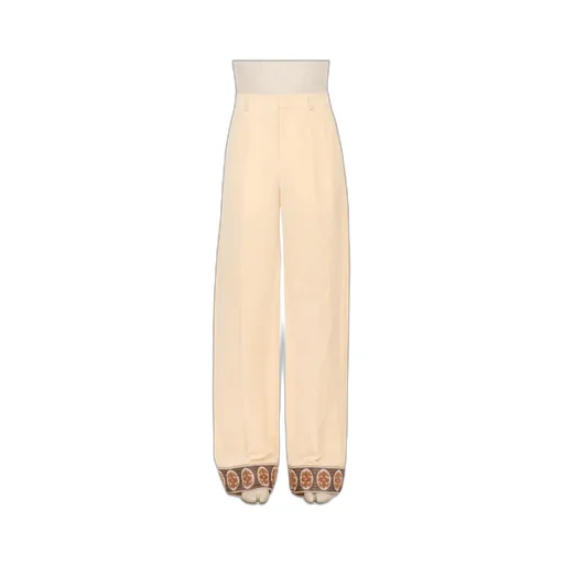 Embroidered-Cuff Trousers