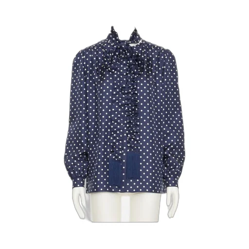 Polka-Dot Ruffled Shirt