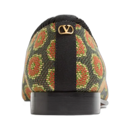 Logo Embroidered Floral Patterned Loafers