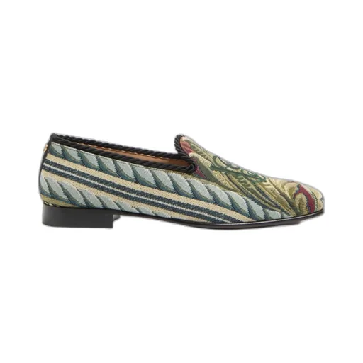 Logo Embroidered Slip-On Flat Shoes