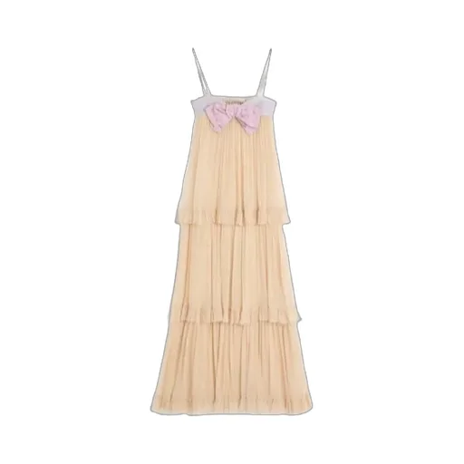 Embroidered Crepe Chiffon Maxi Dress