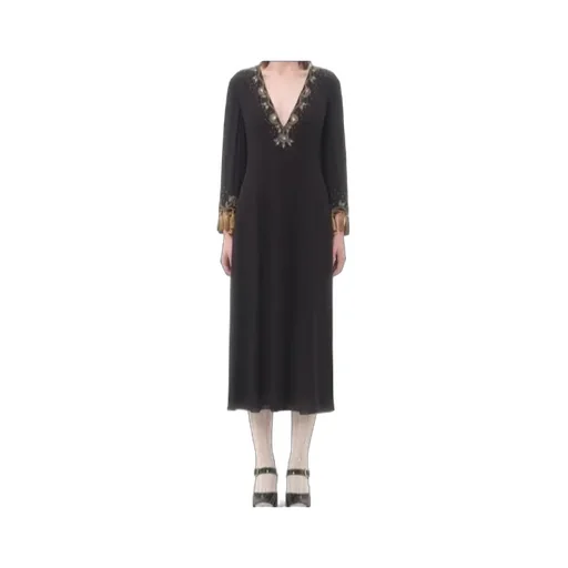 V-Neck Long Sleeve Dress