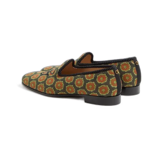 Logo Embroidered Floral Patterned Loafers