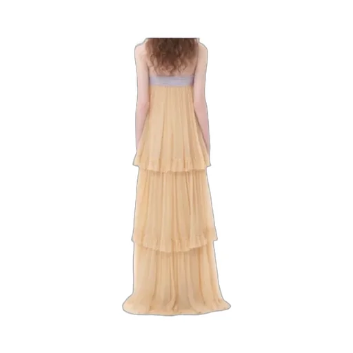 Embroidered Crepe Chiffon Maxi Dress