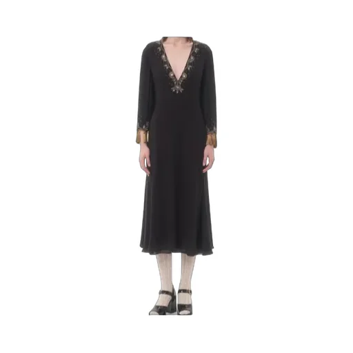 V-Neck Long Sleeve Dress
