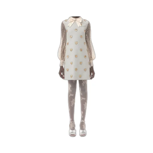 Embroidered Crepe Dress