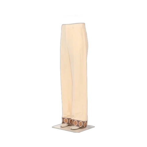 Embroidered-Cuff Trousers
