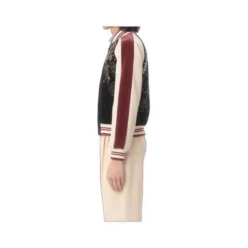 Embroidered Velour Bomber Jacket