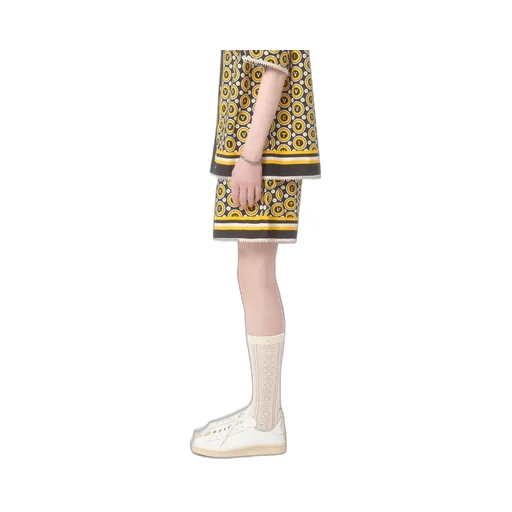 Cotton Poplin Bermuda Shorts With Bulles Royales Print