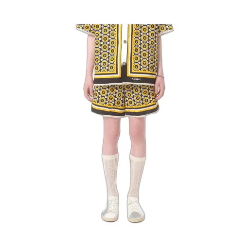 Cotton Poplin Bermuda Shorts With Bulles Royales Print