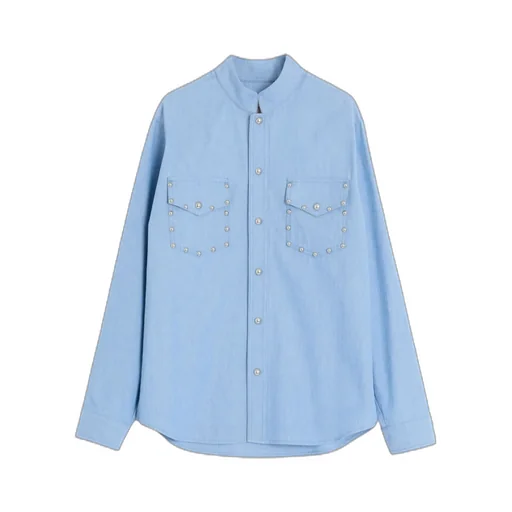 Denim Shirt With Cabochons