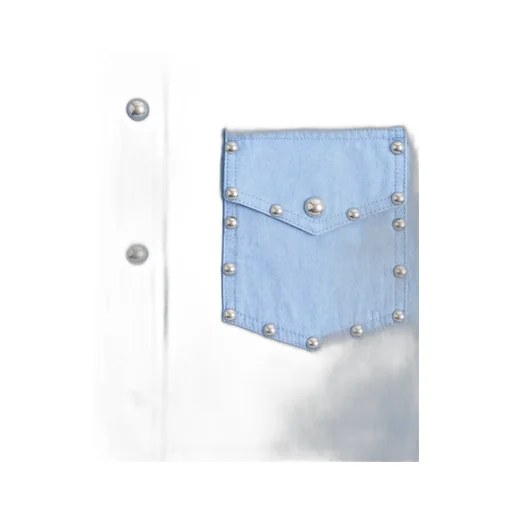 Denim Shirt With Cabochons