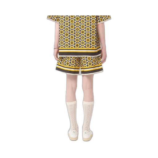 Cotton Poplin Bermuda Shorts With Bulles Royales Print