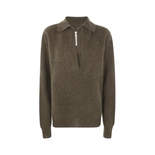 Long-Sleeved Lapel Sweater