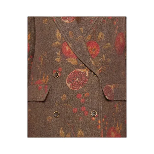 Floral Printed Double-Breasted Coat