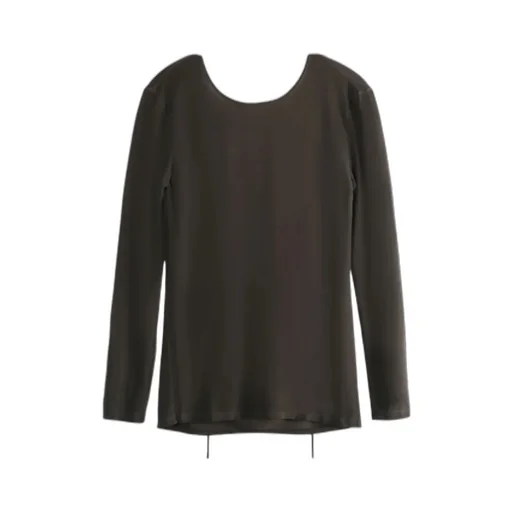 Cowl-Back Long-Sleeve Top