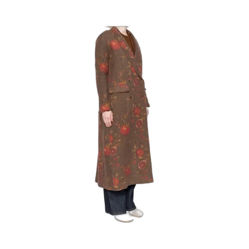 Floral Printed Double-Breasted Coat