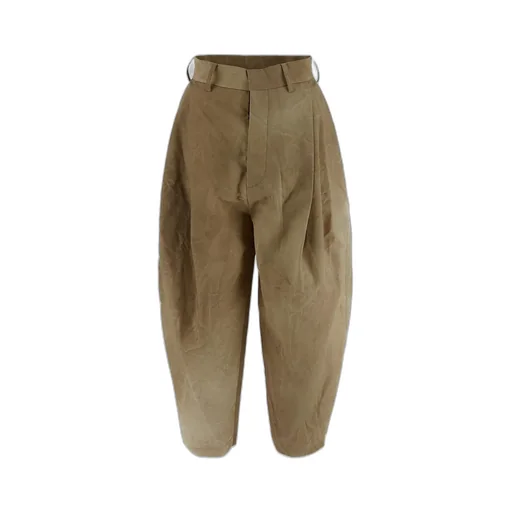 Wide-Leg Button Detailed Trousers
