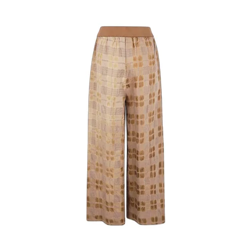 Elasticated Waistband Checked Trousers