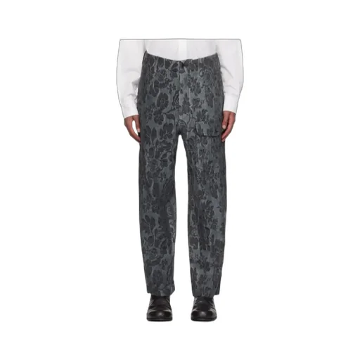 Floral Jacquard Pattern Track Pants