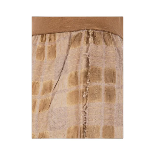 Elasticated Waistband Checked Trousers