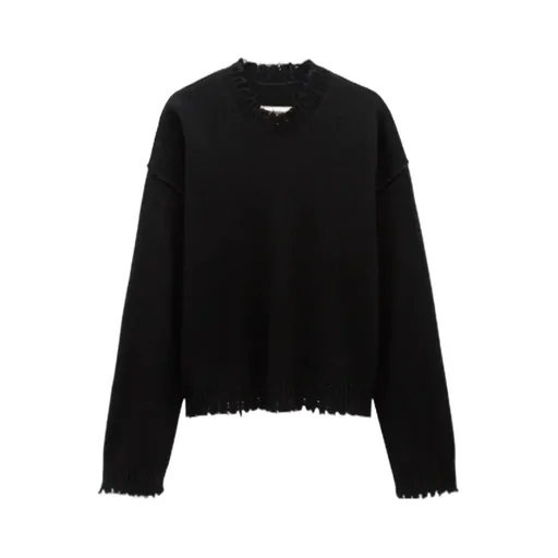 Raw-Edge Cashmere Top