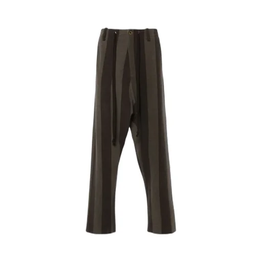 Tapered Leg Striped Trousers